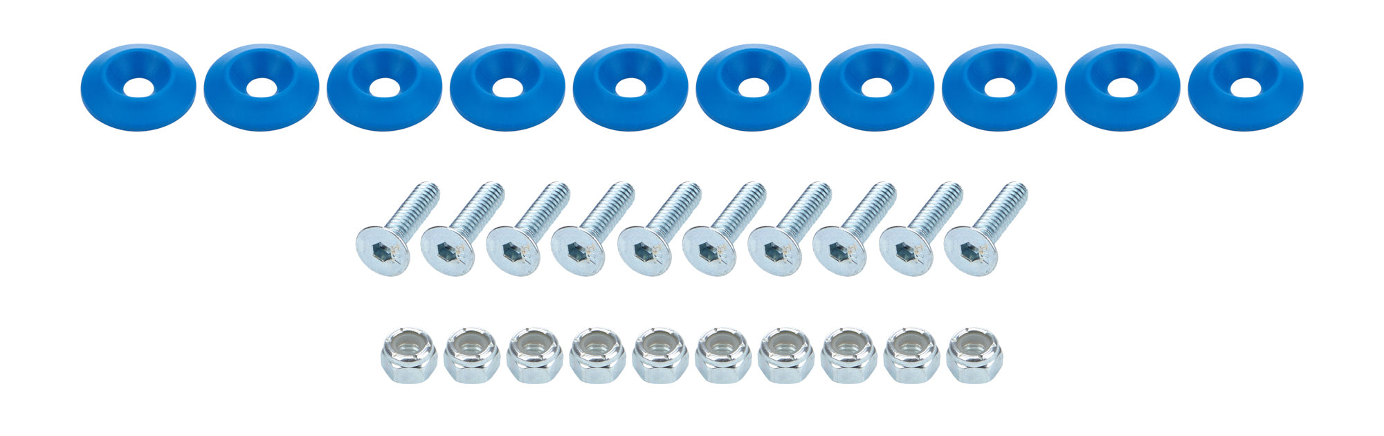 Countersunk Bolt Kit Blue 10pk