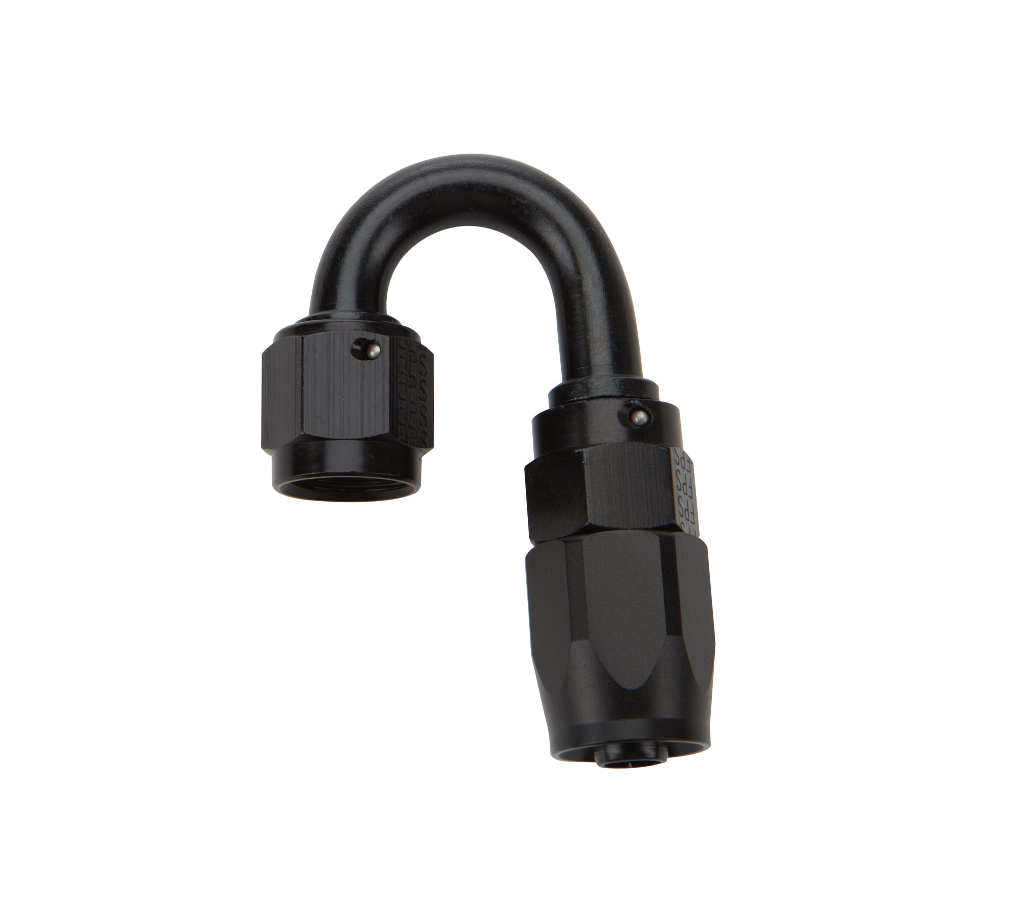 Reusable Hose End Black 180 Deg Elbow -6