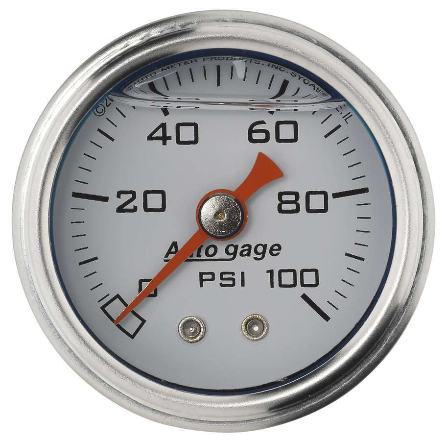 1-1/2in Pressure Gauge 0-100psi- White