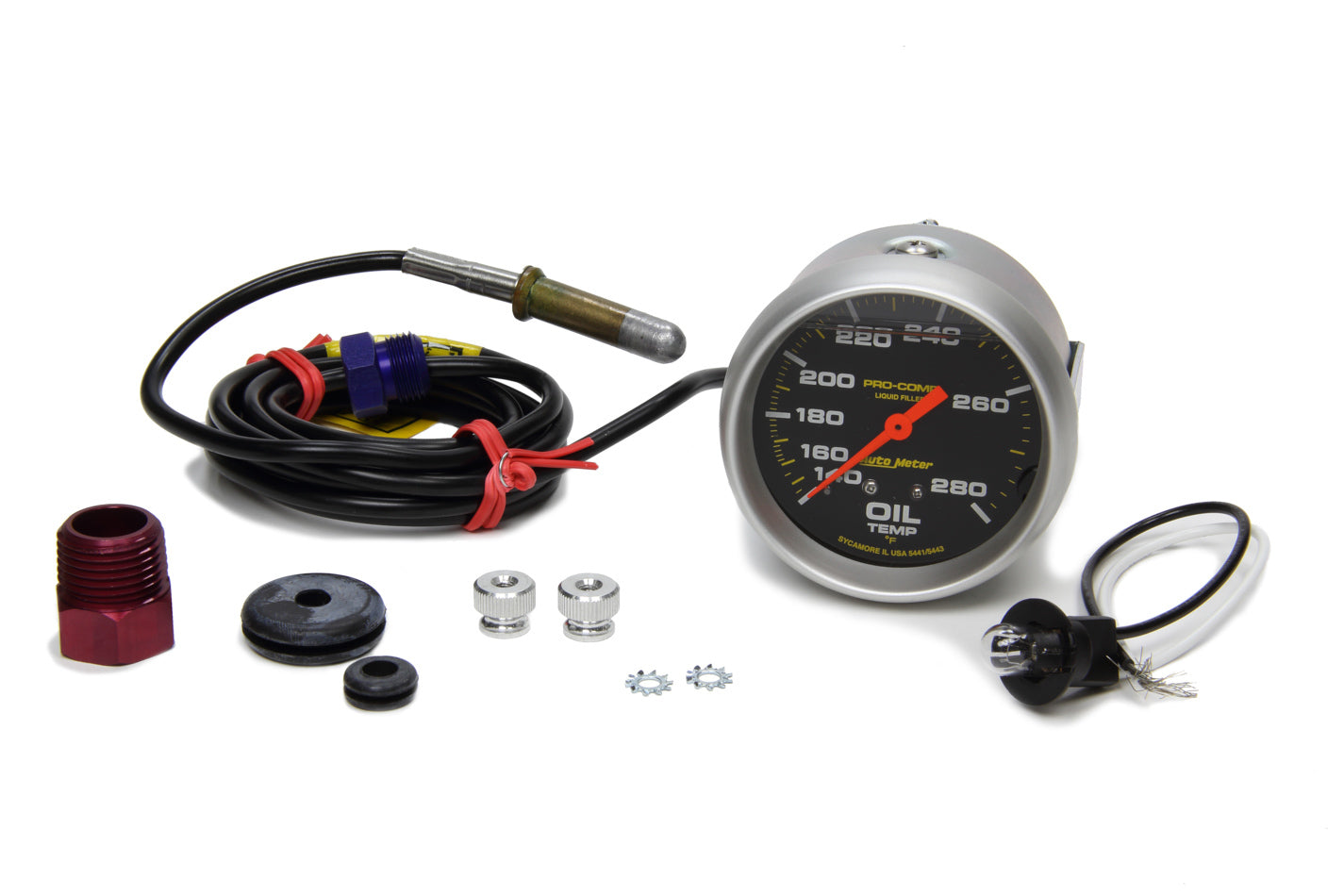 140-280 Oil Temp Gauge with 6ft Capillary Tube