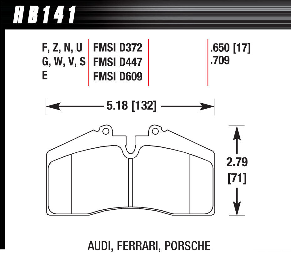 BRAKE PAD 96-98 PORSCHE FRONT AND REAR DTC-60