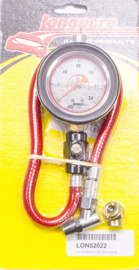 Tire Gauge 0-30PSI 2.5in GID Liquid Filled