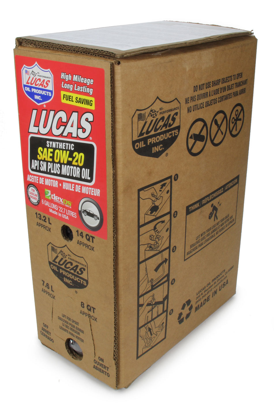 Synthetic SAE 0W20 Oil 6 Gallon Bag In Box Dexos