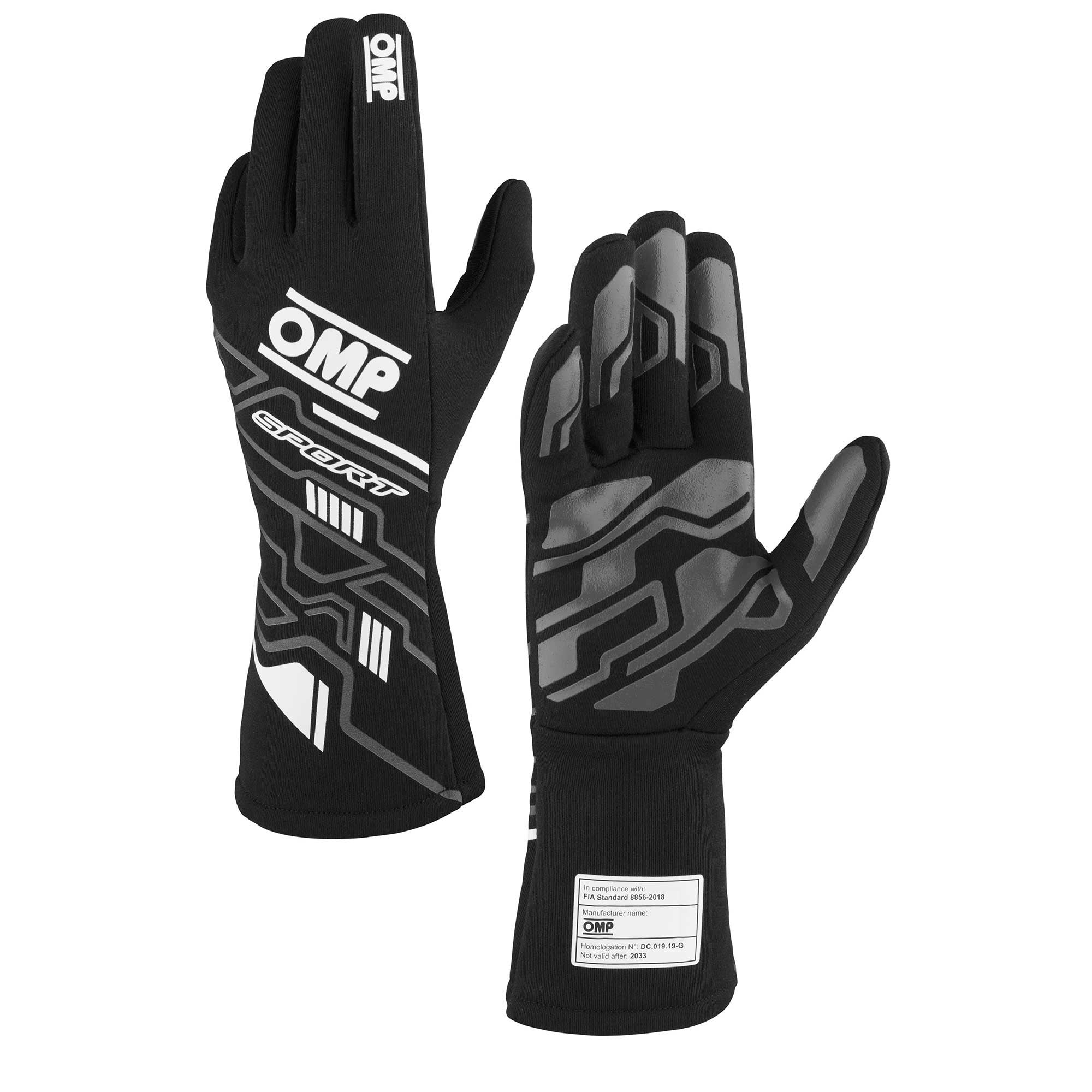 SPORT GLOVES FIA 8856-20 18 BLACK / WHITE SZ. L