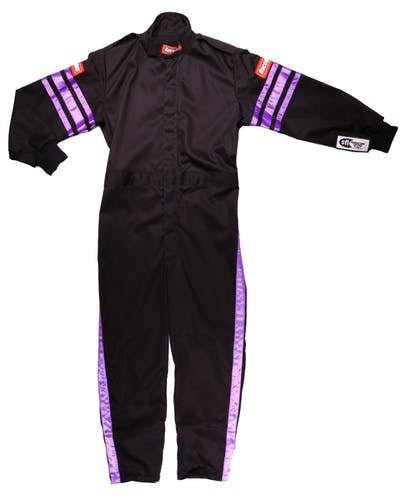 Black Suit Single Layer Kids Medium Purple Trim