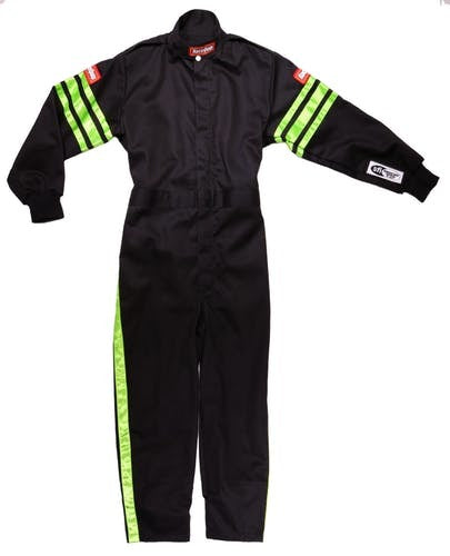 Black Suit Single Layer Kids XX-Small Green Trim