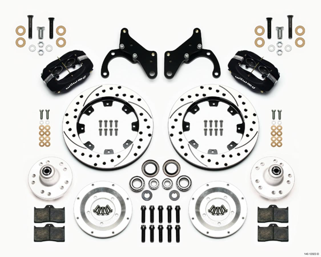 Front Disc Brake Kit Blk 65-68 Impala Drum 12.19